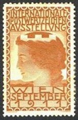 Wien 1911 Postwertzeichen Ausstellung Moser braun